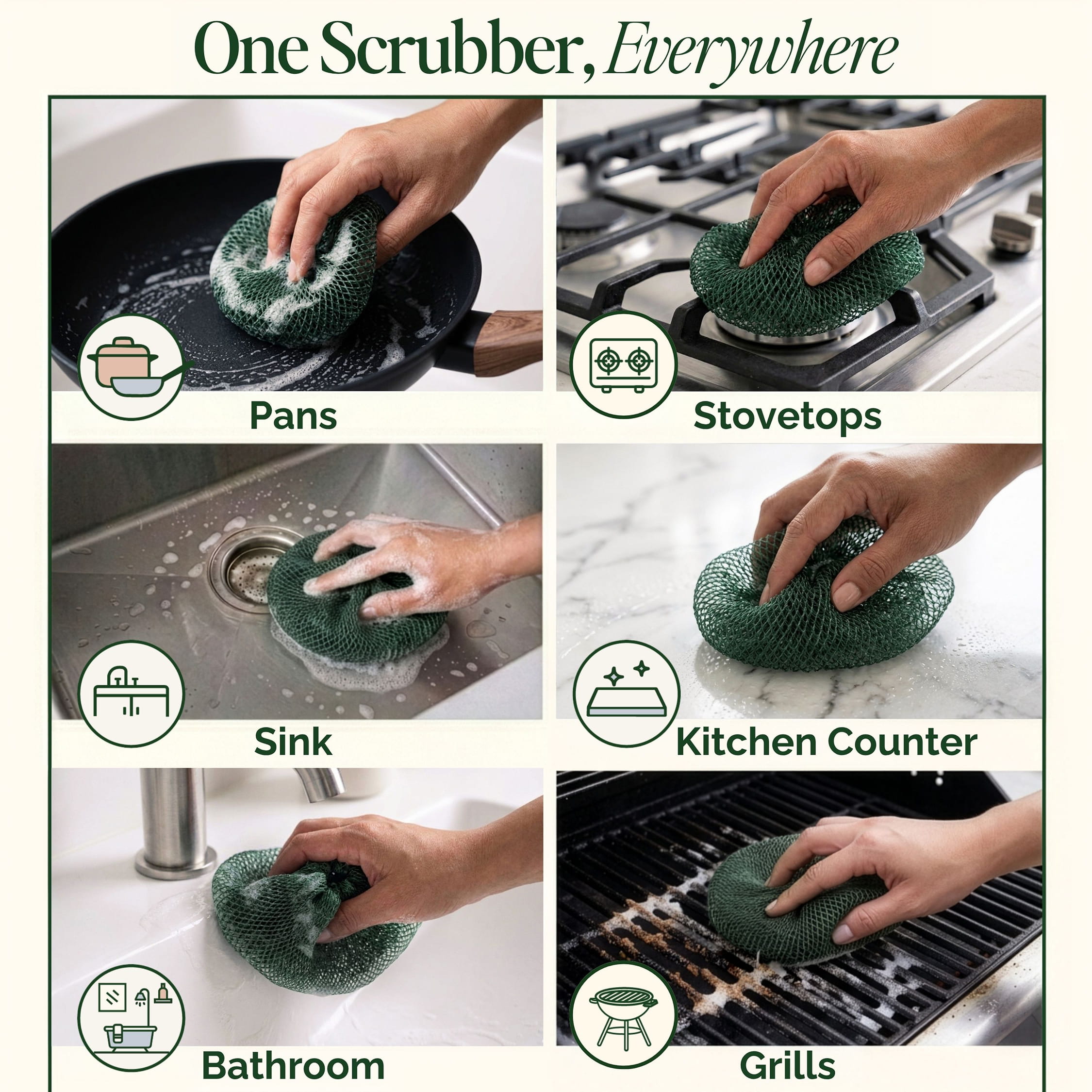 Breezi Heavy-duty Mesh Kitchen Scrubbers - 3 Pack